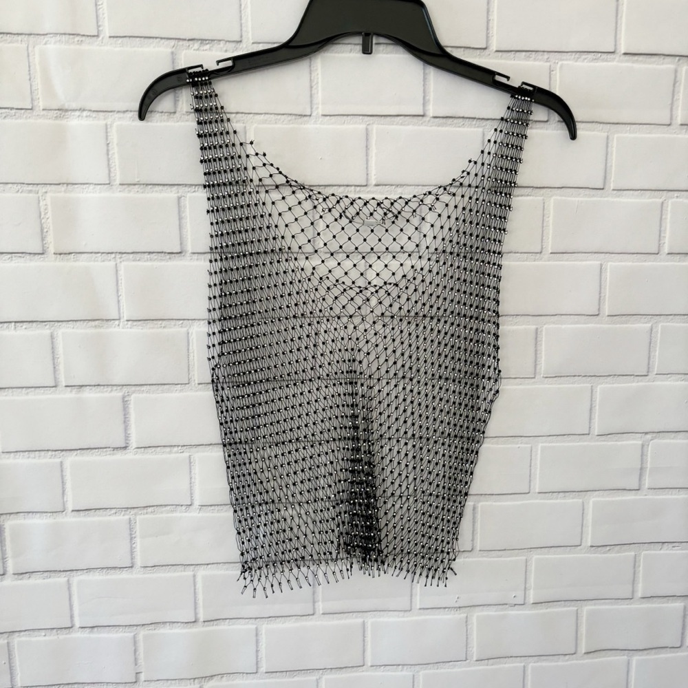Love Tree Mesh Rhinestone tank Size M/L - Picture 3 of 12